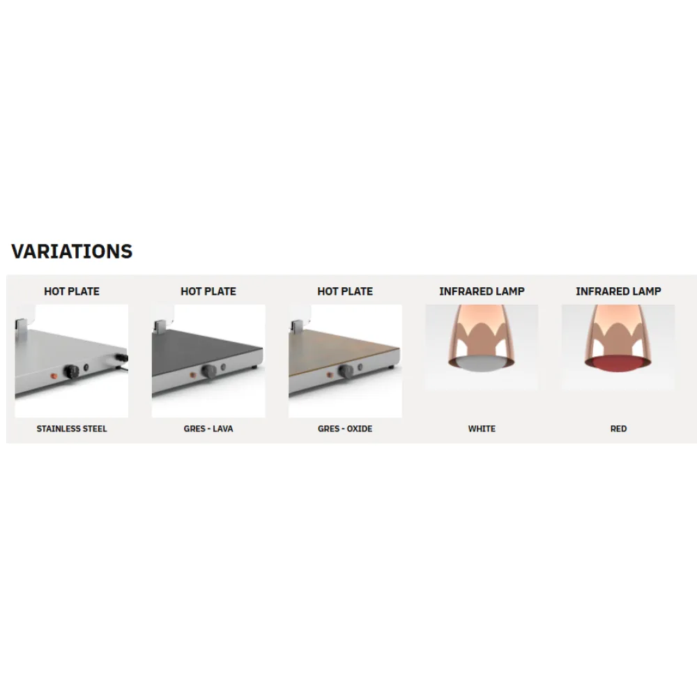 ПОВЕРХНОСТЬ НАГРЕВА С 2 ГИБКИМИ ИНФРАКРАСНЫМИ ЛАМПАМИ HELIOS 2/1 FLEX P1