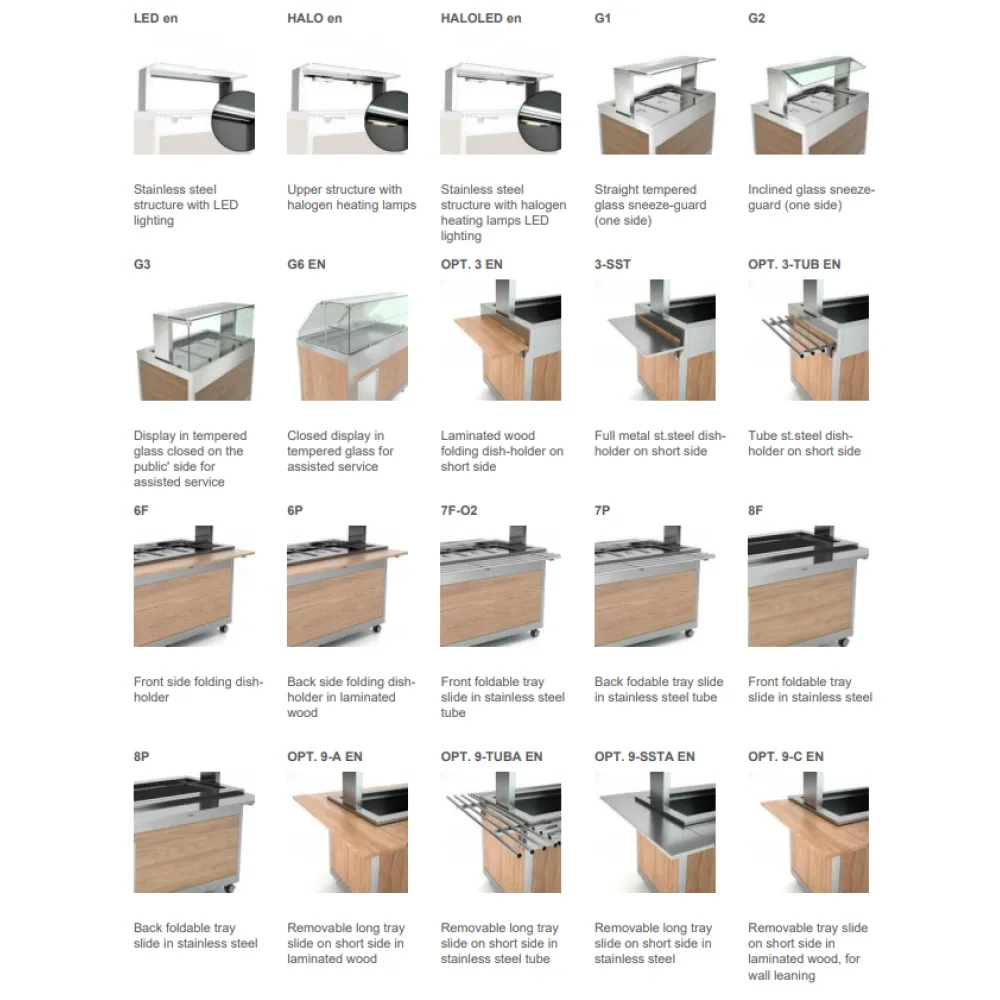 Буфет с подогреваемой столешницей из закалённого стекла OMNIA 2PC