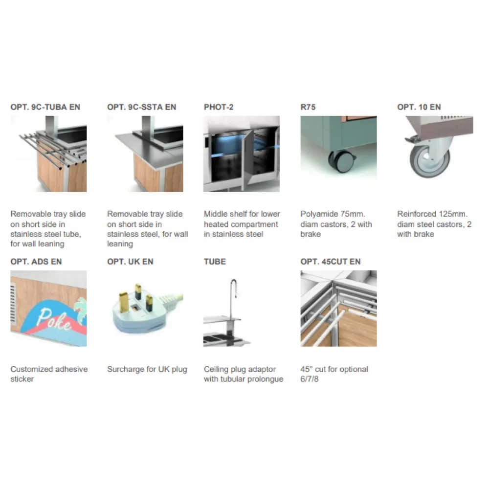 Буфет с нагреваемой столешницей из закалённого стекла и нижним отделением с вентиляторным обдувом OMNIA 4PC/SC