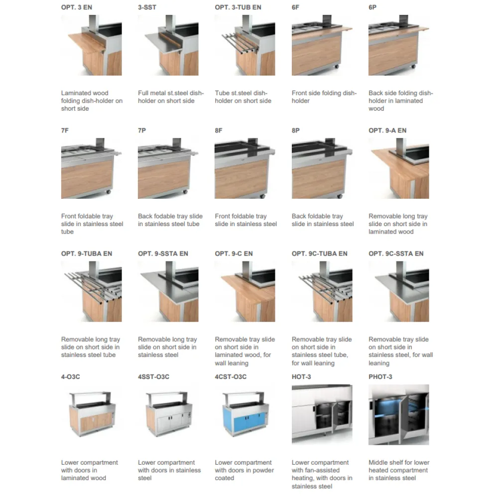 Буфет с подогреваемой столешницей из закалённого стекла OMNIA 3PC