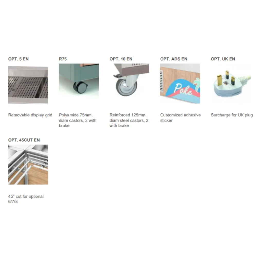 Буфет с подогреваемой столешницей из закалённого стекла OMNIA 3PC