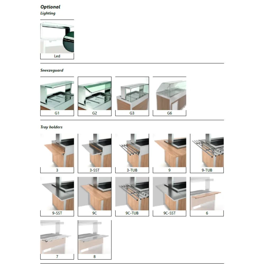 ХОЛОДИЛЬНЫЙ БУФЕТ СО СТОЛЕШНИЦЕЙ ИЗ БЕТАКРИЛА HANEX® И ХОЛОДНЫМ НИЖНИМ ОТДЕЛЕНИЕМ OMNIA 3PR/SF