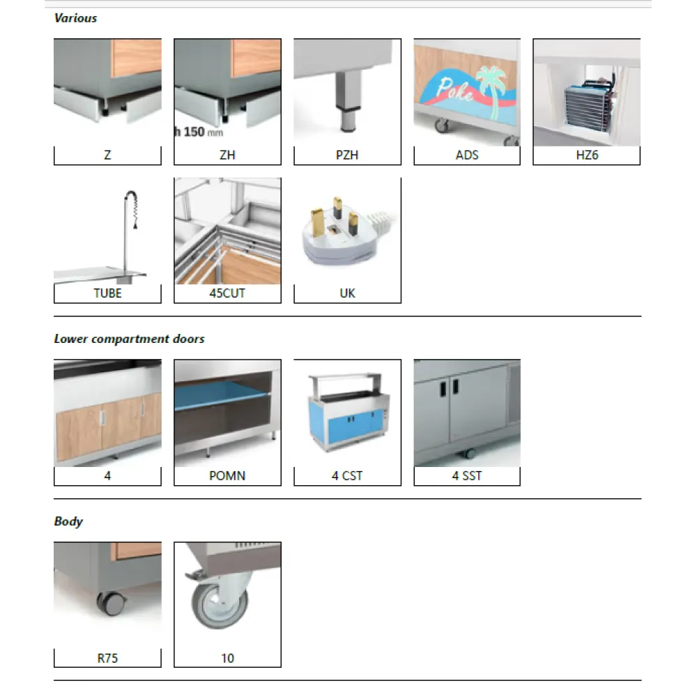 ХОЛОДИЛЬНЫЙ БУФЕТ СО СТОЛЕШНИЦЕЙ ИЗ БЕТАКРИЛА HANEX® И ХОЛОДНЫМ НИЖНИМ ОТДЕЛЕНИЕМ OMNIA 3PR/SF