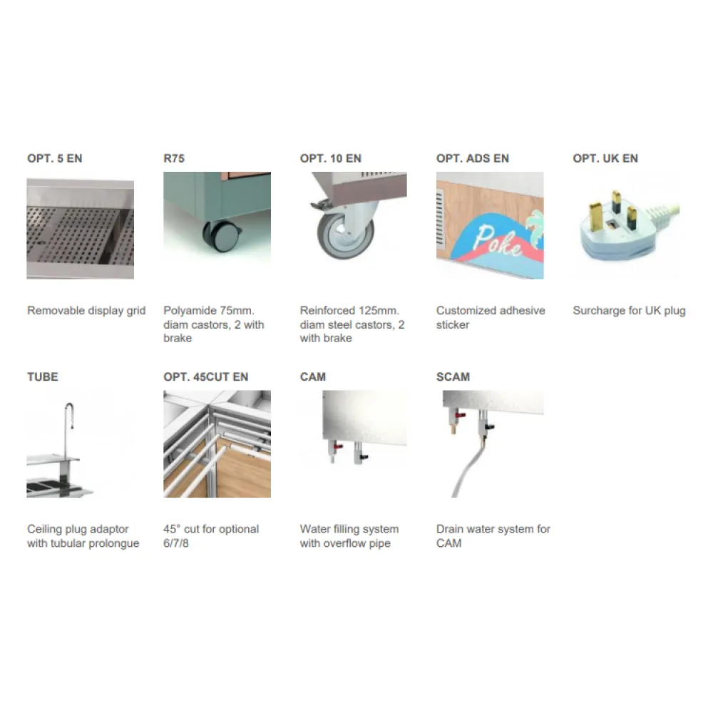 Буфет с подогреваемой столешницей из закалённого стекла OMNIA 4PC