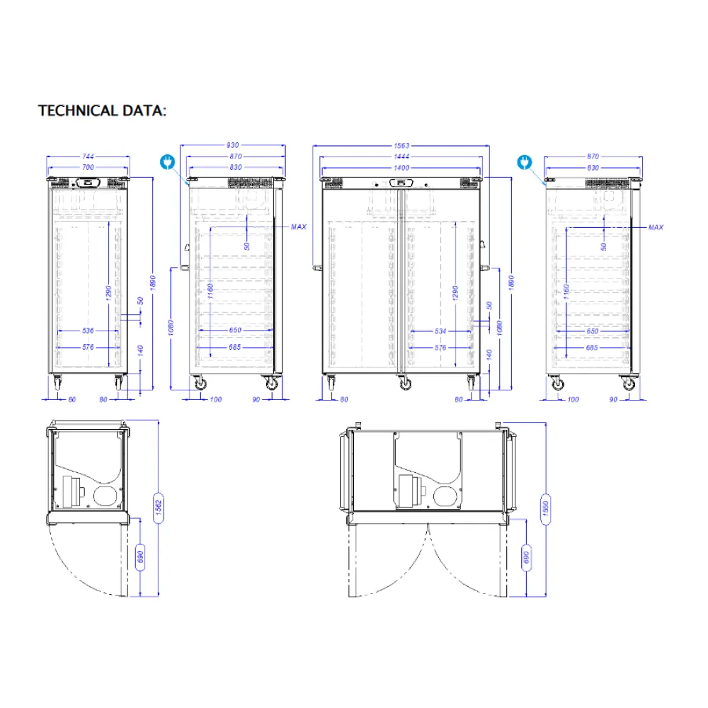 Банкетный холодильный шкаф, двойной