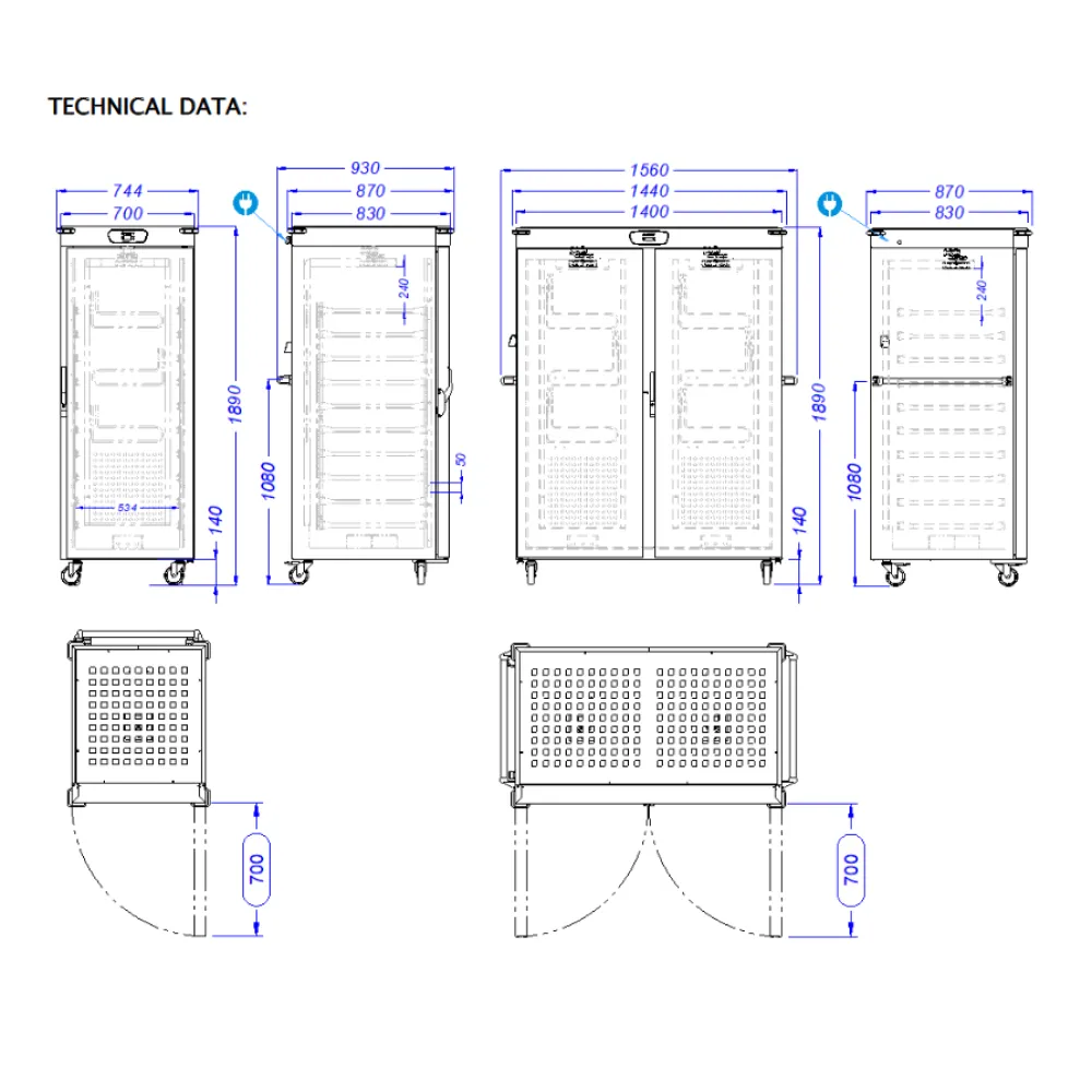 Одинарный банкетный шкаф с подогревом