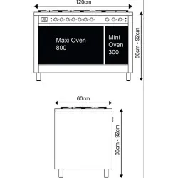 Плита с духовкой Nostalgie P12FINE3 120 см 6 конфорок с жарочной поверхностью и 2 индукционными зонами