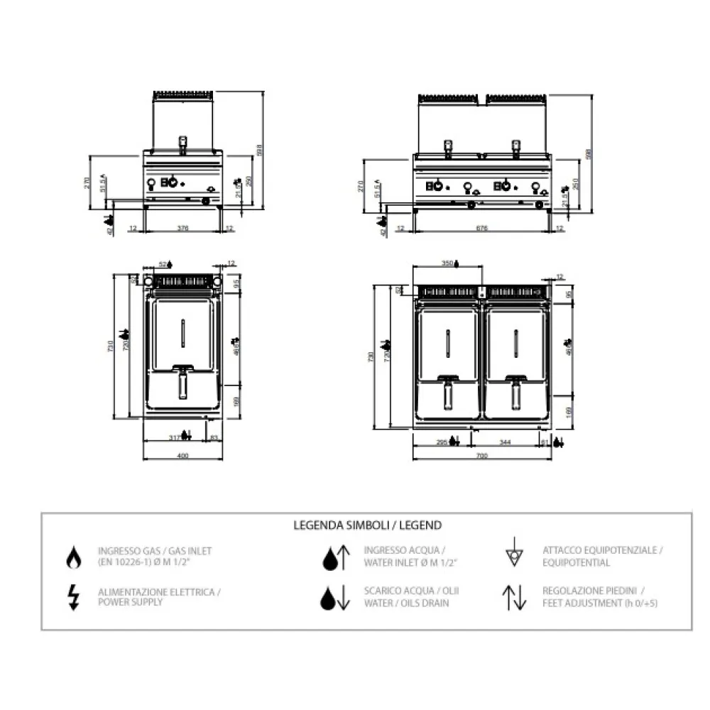 Газовая фритюрница 9 литров MFRG74T