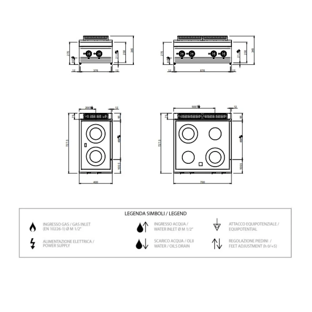 Керамическая плита 4 зоны 8.6 кВт