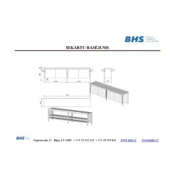 Стол из нержавеющей стали с раздвижными дверцами