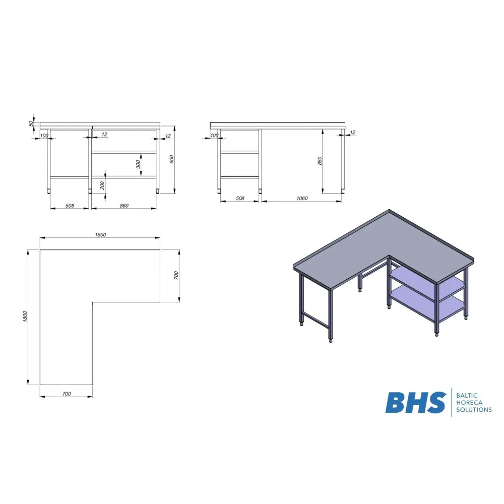 Угловой рабочий стол с полками NN67