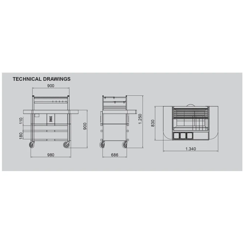 Угольный гриль в японском стиле R90ST