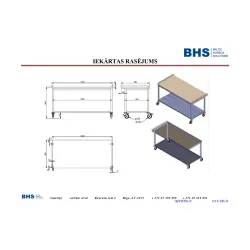 Стол с полкой на колесиках  NN49