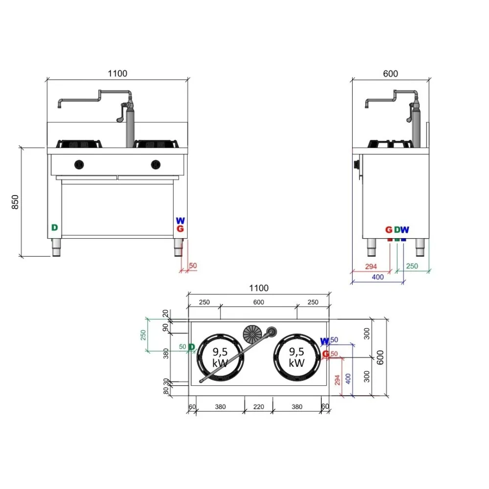 Газовая плита WOK  CC/02