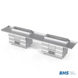 Рабочая поверхность с 2 столами-холодильниками