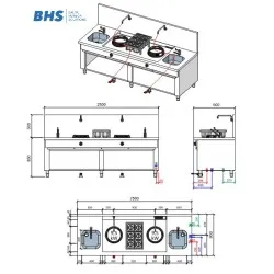 Газовая плита WOK  MW2500BA