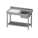 Стол с полкой и раковиной из нержавеющей стали 1400x700 mm