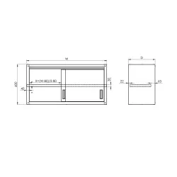 Навесной шкаф из нержавеющей стали 800
