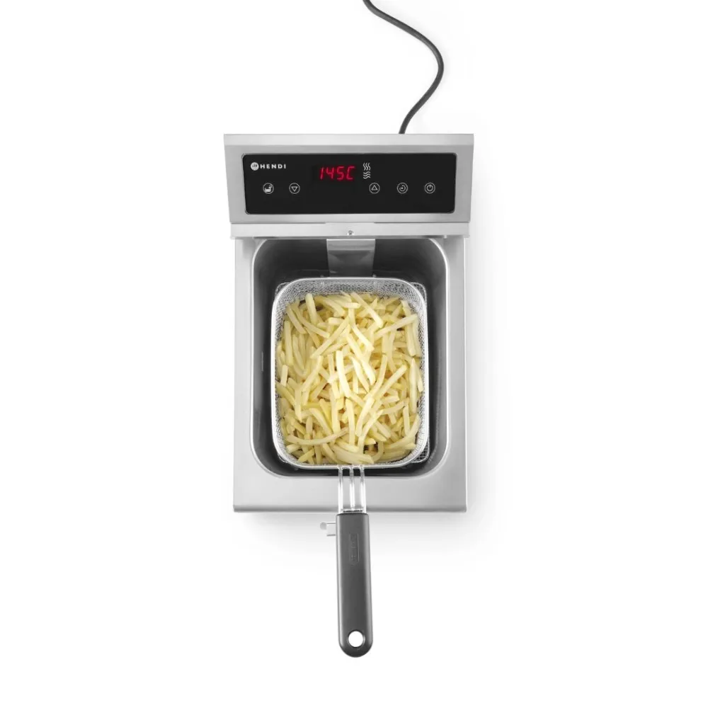 Индукционная фритюрница с сливным краном, 8 л.