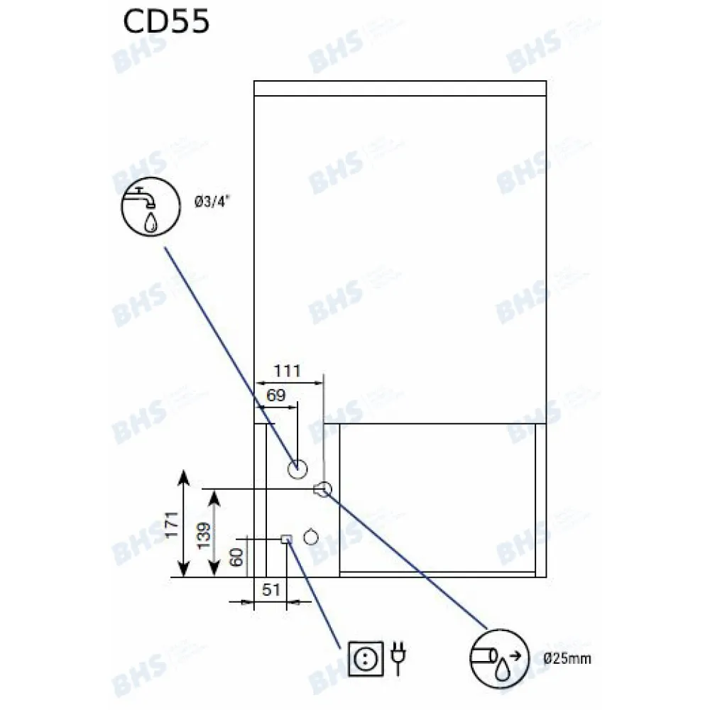Генератор льда CD55, 52kg/24h