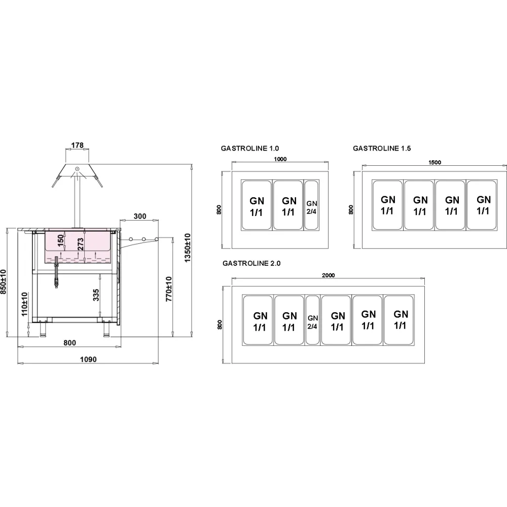 Горячая витрина BEMAR OPEN 1500 мм