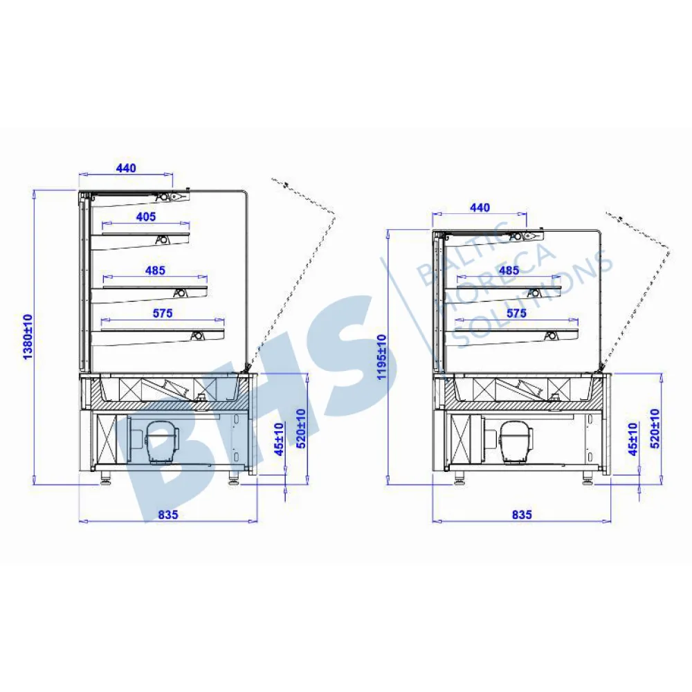 Теплая витрина CUBE 1310 мм