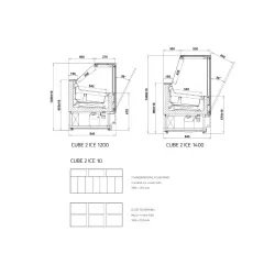 Витрина для мороженого CUBE 2 ICE 1200 mm