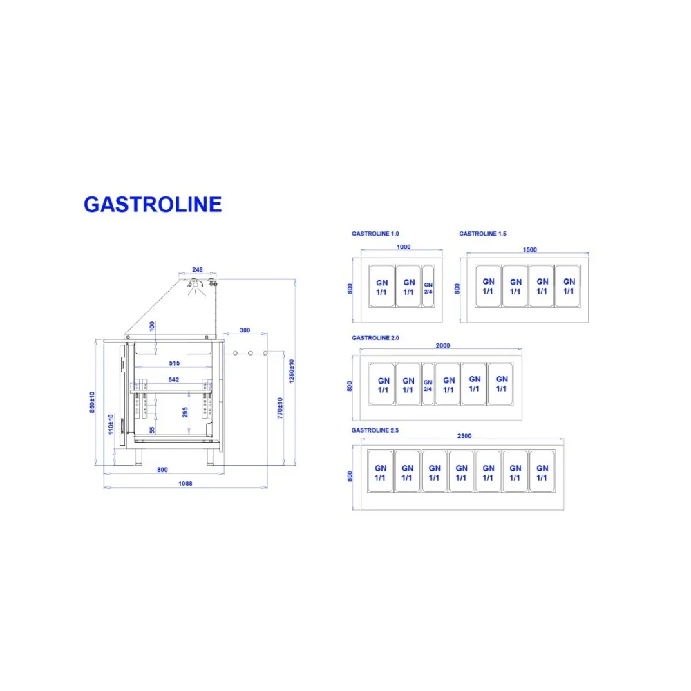 Салат-бар GASTROLINE 2500мм