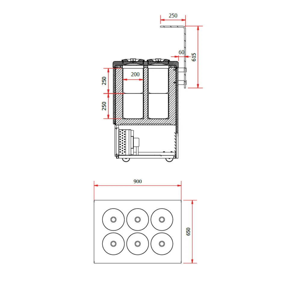 Диспенсер для мороженного GELATO 2 900 mm