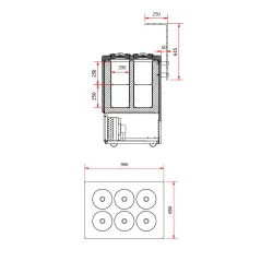 Диспенсер для мороженного GELATO 2 900 mm