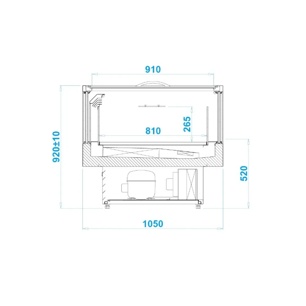 Витрина для мороженого ICECRAFT 1600 мм
