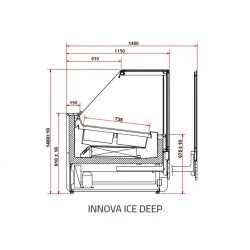 Витрина для мороженого INNOVA DEEP ICE 1400 мм