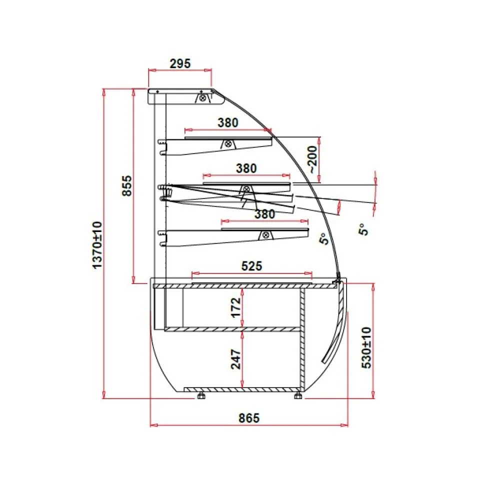 Нейтральная витрина JAMAJKA N 1000 мм