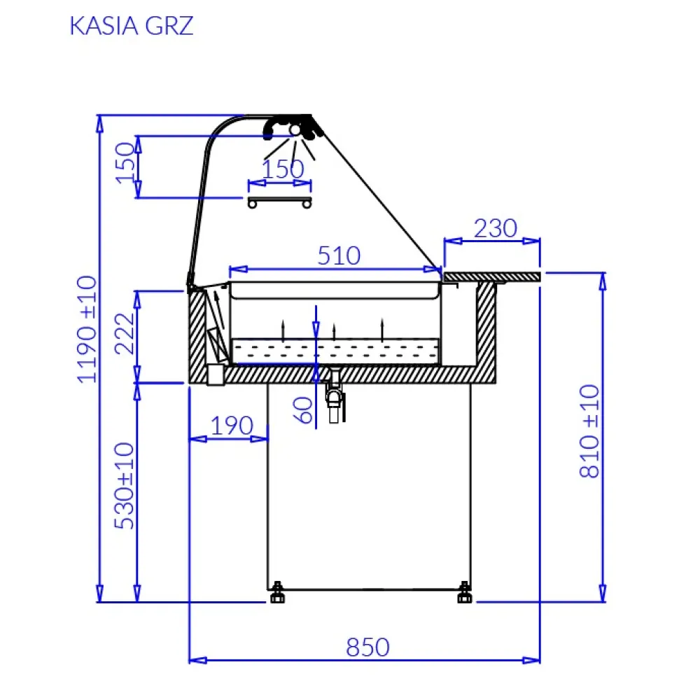 Горячая витрина KASIA GRZ 990 мм