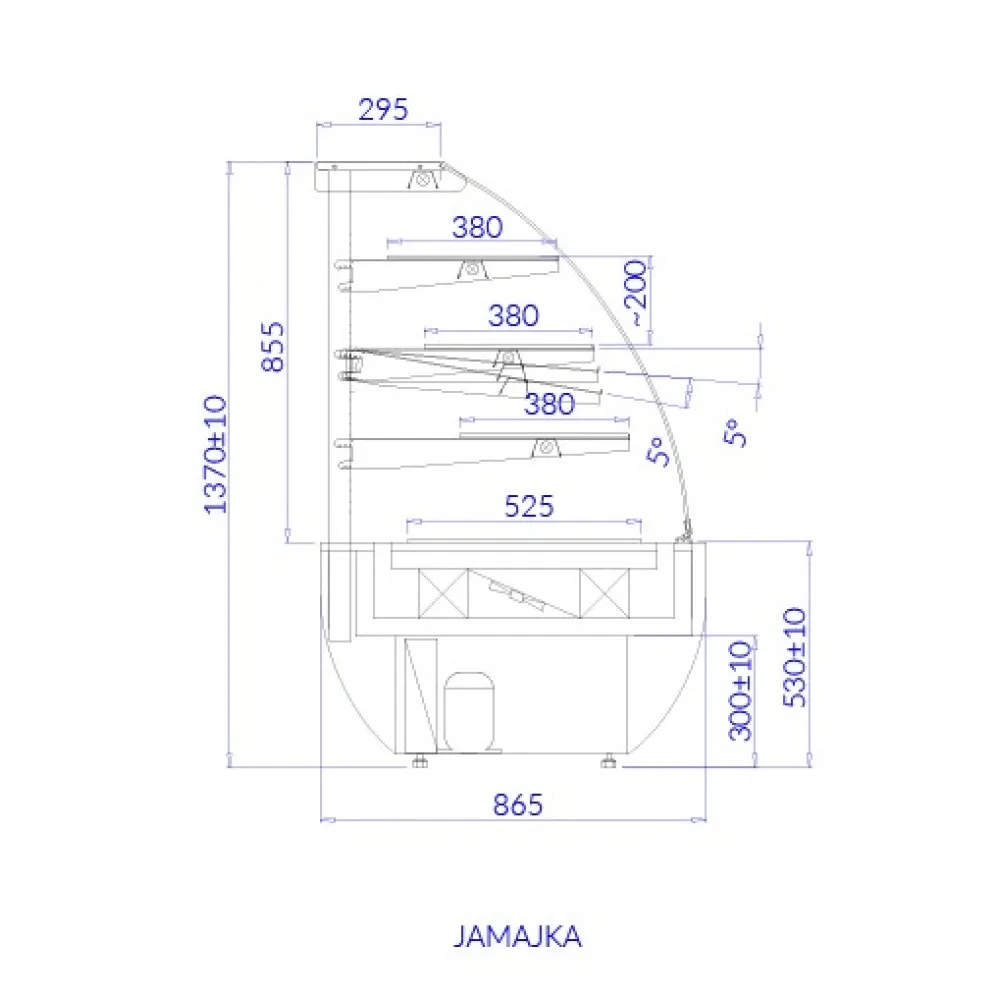 Теплая витрина JAMAIKA 700 мм