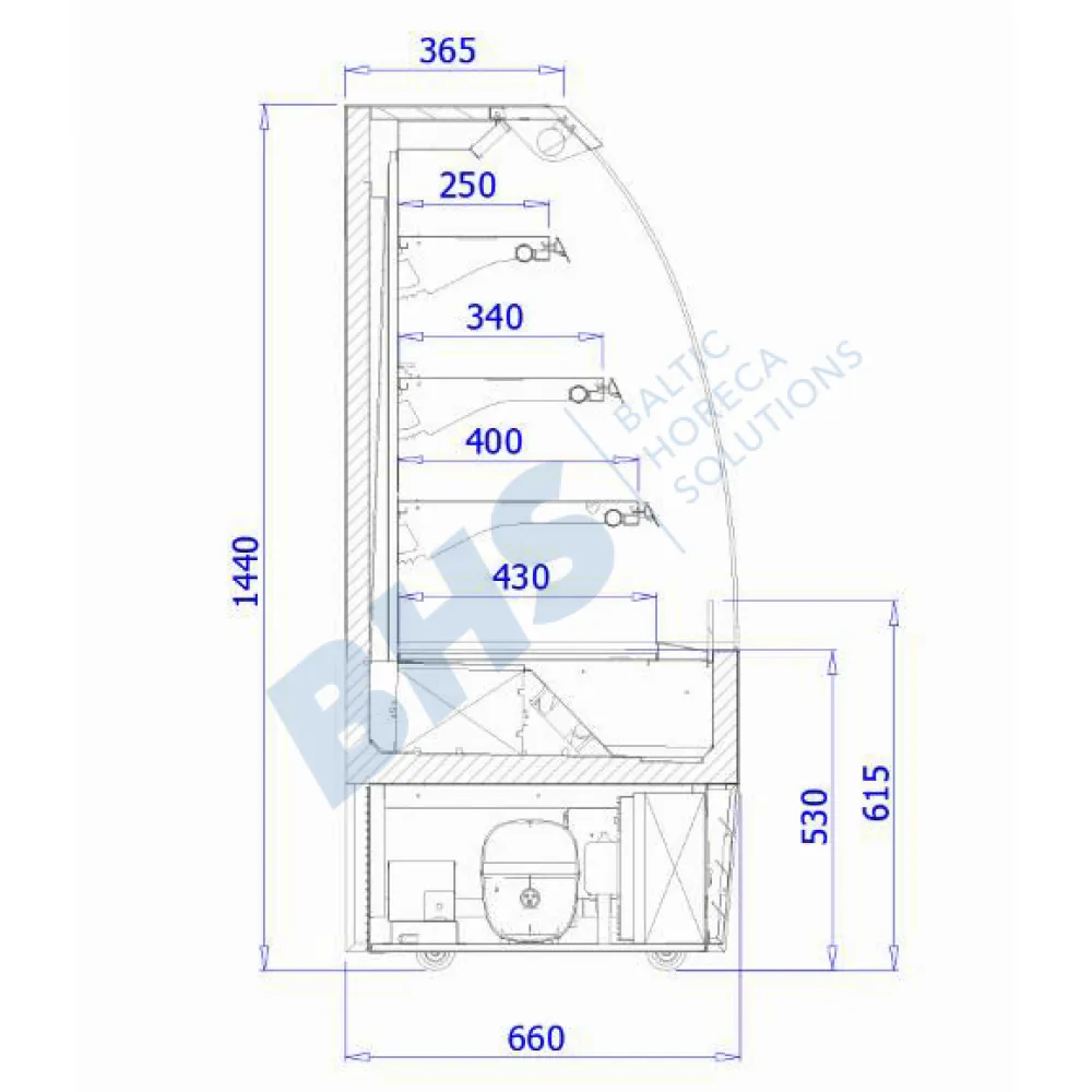 Кондитерская витрина LUNA 600 mm