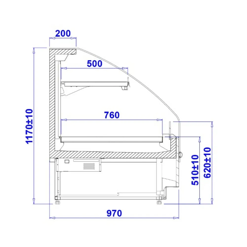 Горячая витрина PROXIMA SLIM HOT OPEN 1.25