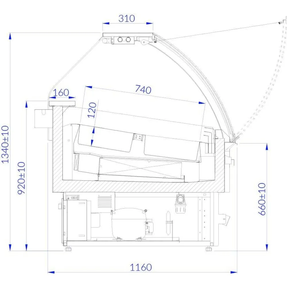 Витрина для мороженого ADRIA 1.25