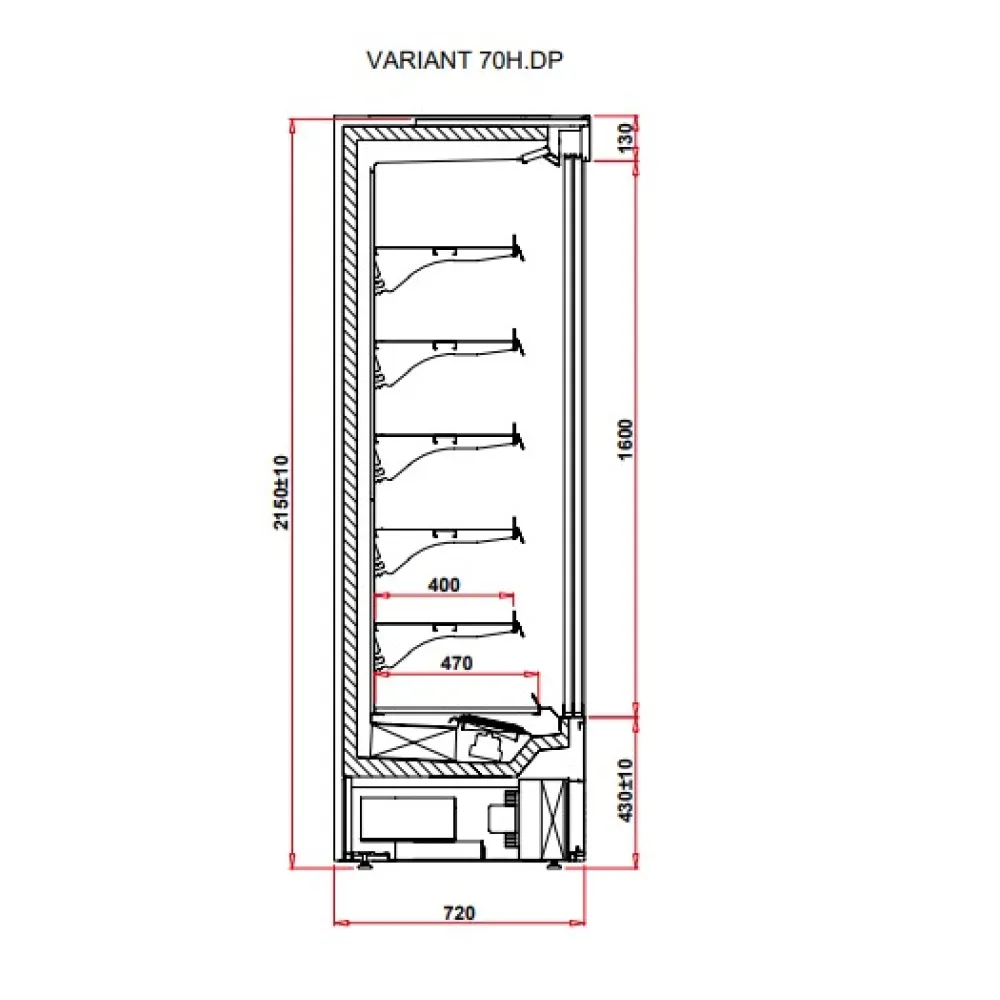 Витрина VARIANT 1.6 70H