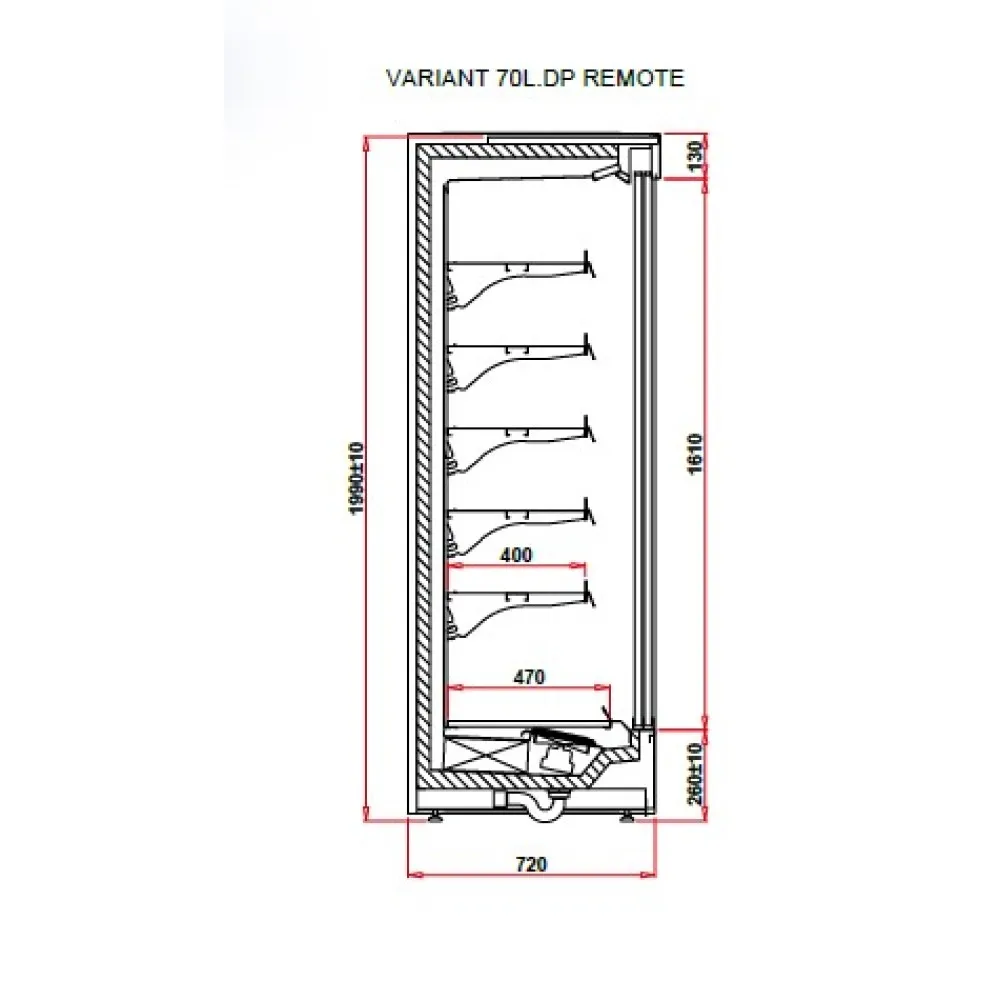 Витрина VARIANT 1.25 70L REMOTE