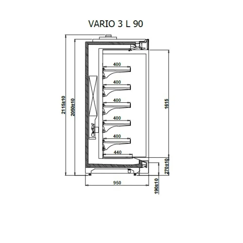 Витрина VARIO 3 3.13 90L REMOTE