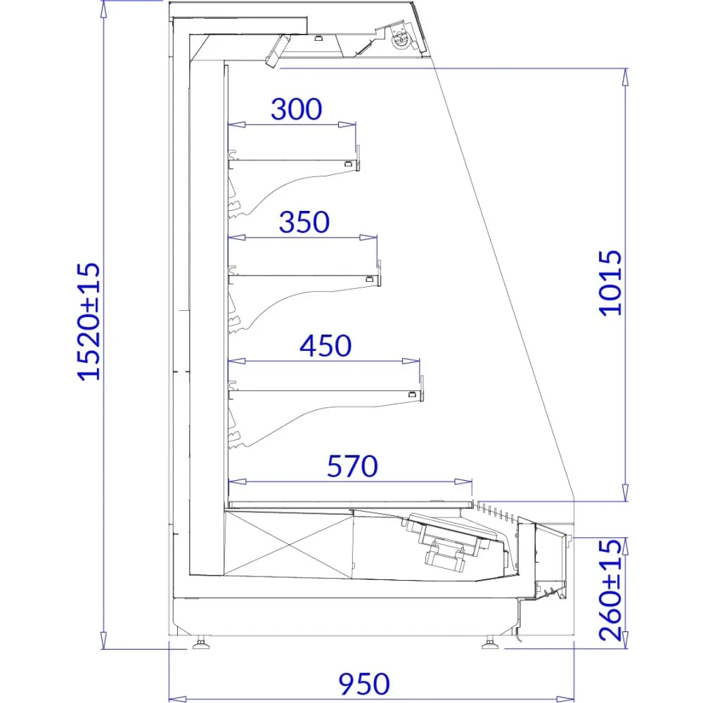 Витрина TOBAGO 3/1.25 REMOTE