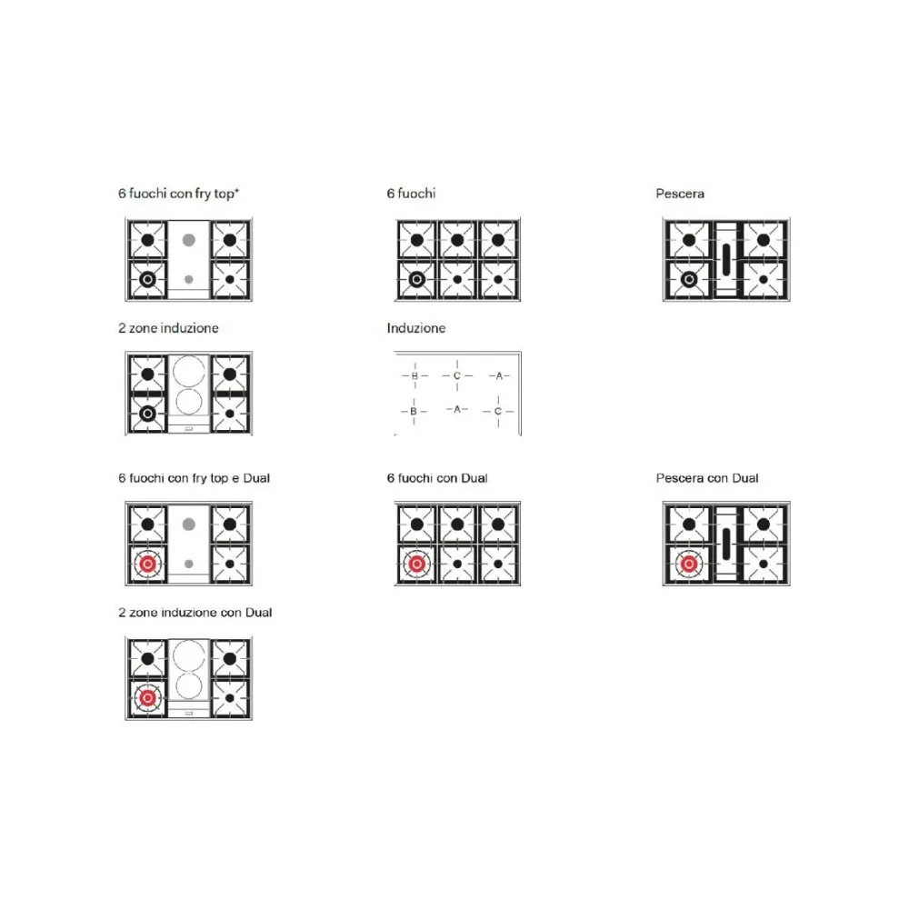 Плита Nostalgie P09INE3 4 конфорки+2 индукционные