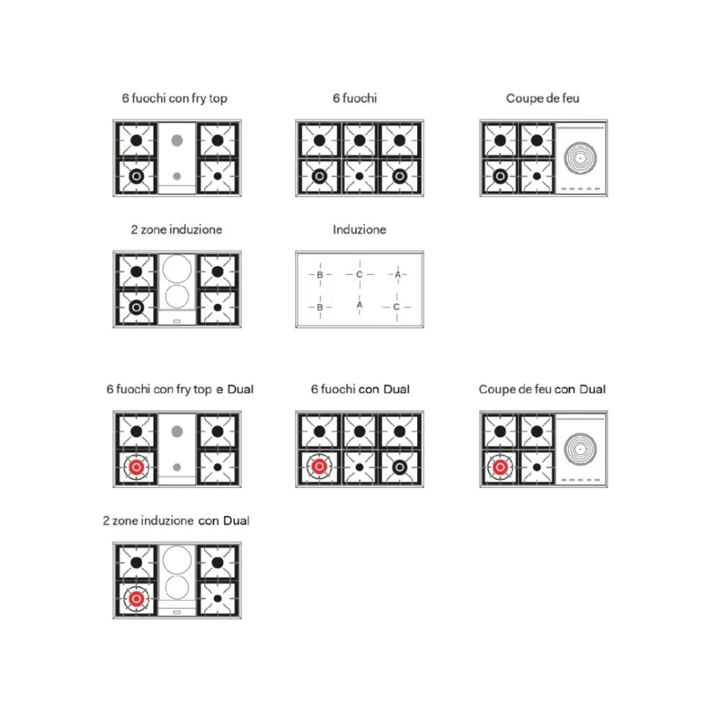 Плита с духовкой 100 см Nostalgie PD10INE3 4 конфорки + 2 индукционные