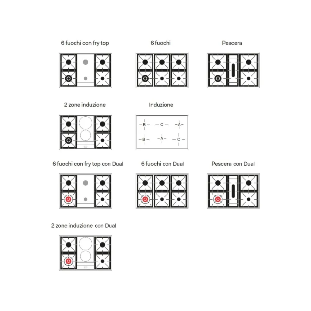 Плита с духовкой Professional Plus 90 см P096WE3 6 горелок