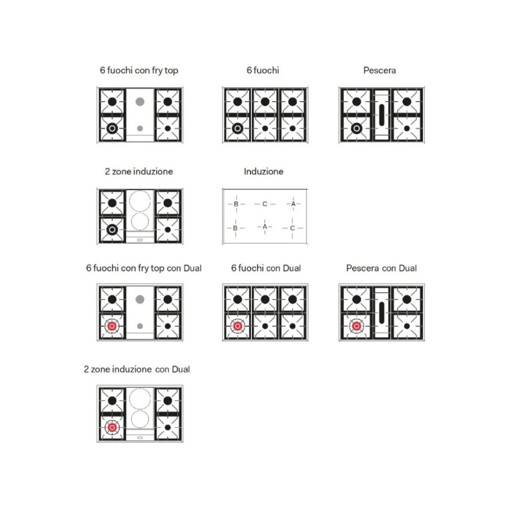 Плита с духовкой Professional Plus 900 мм  PD09IWE3 4 конфорки+2 индукционные