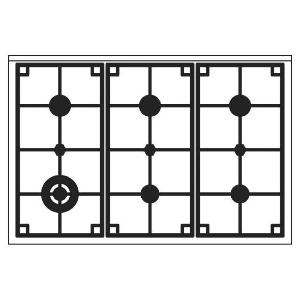 Плита с духовкой Pro Line 90 см L09-GRD/L09-MGD 6 конфорок