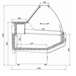 Витрина MODENA110 1080mm