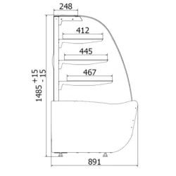 Нейтральная витрина BELLISSIMA NE 940мм