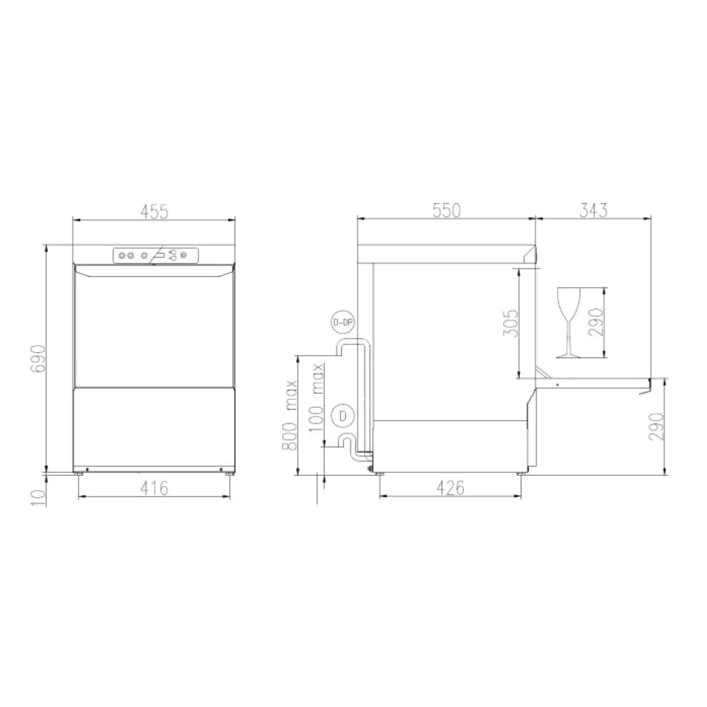 Посудомоечная машина, 400х400мм, FK 40 E LS